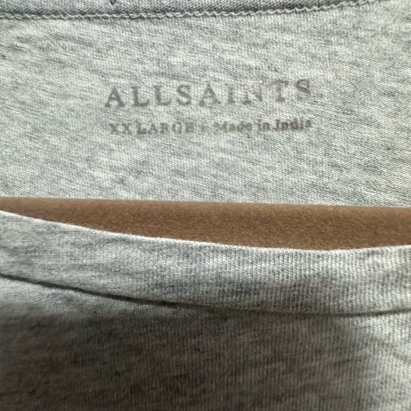 ALLSAINTS | Heather Gray Tonic Crew Neck Slim Fit Short Sleeve T-Shirt XXL - Picture 4 of 4
